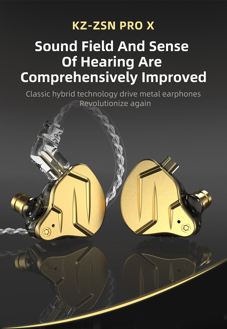 KZ ZSN Pro X Metal Earphones 1BA 1DD Hybrid Technology HiFi Bass Earbuds in  Ear Monitor Headphones